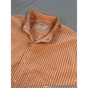 Brooks Brothers XL Orange White Stripe Button Down Collar Shirt EST 1818